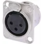 Neutrik NTR-NC3FDL1 (NC3F-DL-1) – XLR kištukas, juodas/sidabrinis, IP40