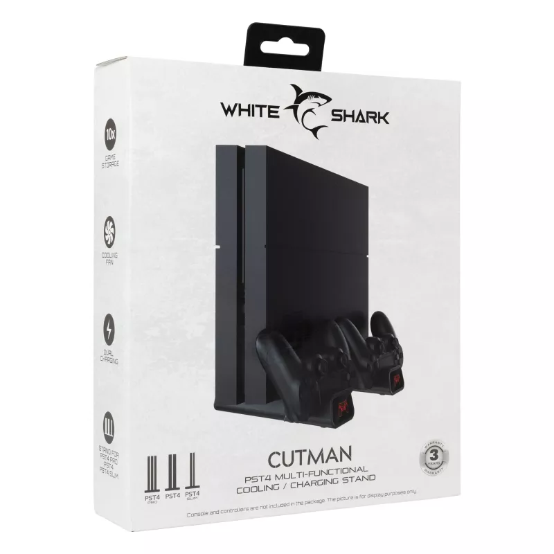 Aušinimo stovas White Shark PS4-19076 Cutman su 2 įkrovimo stotelėmis valdikliams