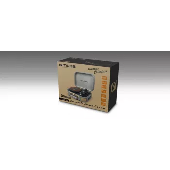 Muse MT-201 BTG | Pilka | Patefono stereo sistema su USB ir AUX