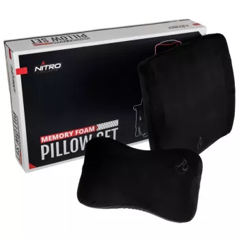 Prisimintos formos pagalvių rinkinys nitro concepts NC-PST-MF-001 juodos spalvos, ergonomiškos atraminės pagalvės iš putų su atmintimi