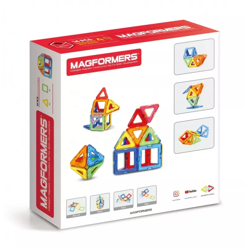 Magnetinis konstravimo rinkinys MAGFORMERS 14 dalių – 14 magnetinių geometrinių figūrų