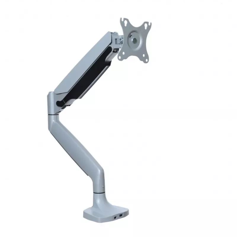 Monitorinis stovas ART RAMM L-35HD 17–45 colių ekranams, dujinė spyruoklė, spaustukas, USB-C ir USB-A, iki 27 kg