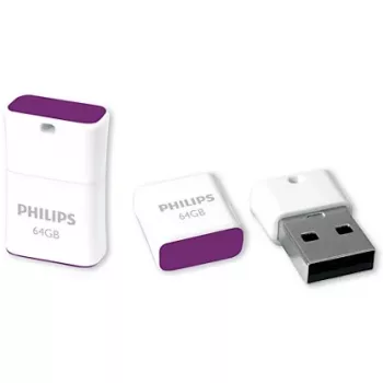 Philips FM64FD85B/00 USB atmintukas 64 GB USB Type-A 2.0 violetinis, baltas