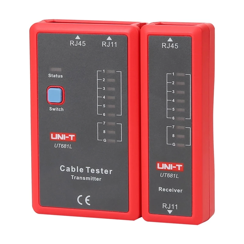 Tinklo kabelių testeris UNI-T UT681L RJ45 ir RJ11 jungtims, tęstinumo ir laidų tikrinimui
