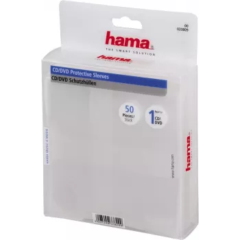 Hama apsauginiai CD/DVD vokeliai, pakuotė po 50 vnt., skaidrūs