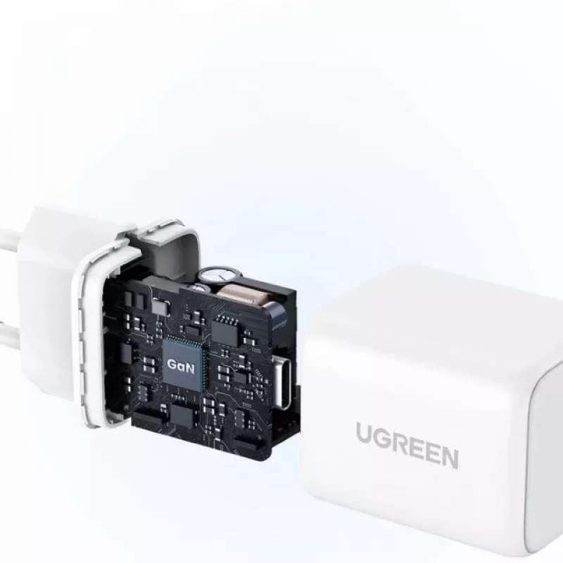 UGREEN įkroviklis Nexode N Series X513 30W GaN USB-C vieno prievado greitasis įkroviklis, 100–240 V, baltas