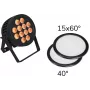 LED PAR šviestuvas EUROLITE 12x9W SCL Spot su 2 difuzoriais 15° ir 40°