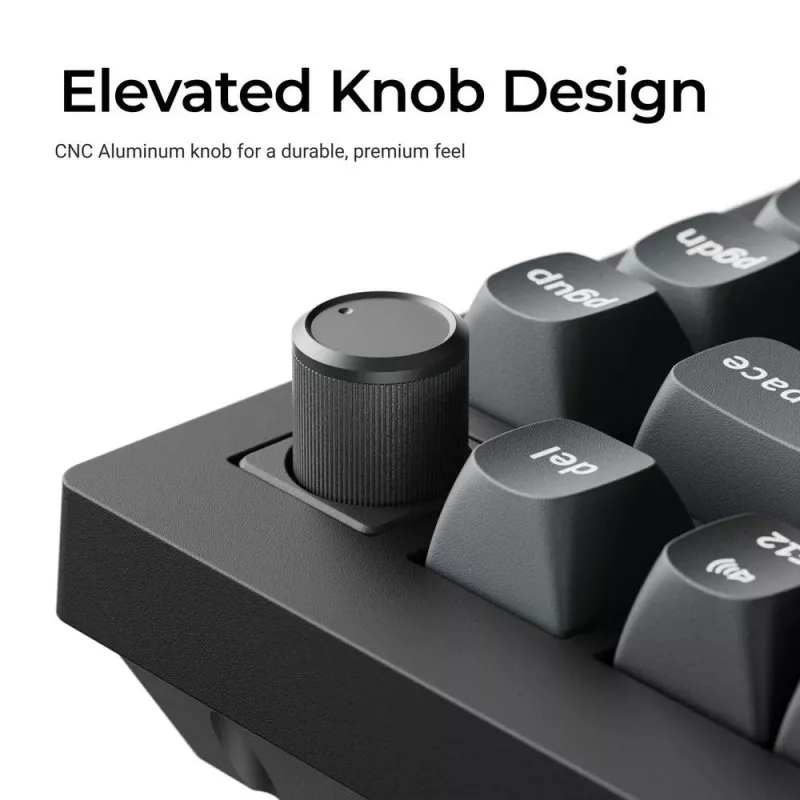 Mechaninė klaviatūra Keychron V1 Ultra 8K — 75% formatai, QWERTY, Bluetooth, RGB, Juoda