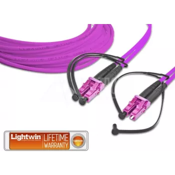 Lightwin LDP-50 LC-LC 1.5 OM4 aukštos kokybės dvipusis LWL šuoliukas, MM OM4, LC-LC