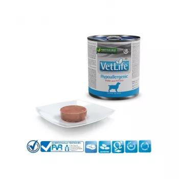 Šlapias šunų ėdalas Farmina Vet Life UltraHypo 300 g – hipoalerginis veterinarinis dietinis ėdalas, žuvis, be grūdų