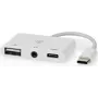 Nedis CCGB64790WT01 nešiojamojo kompiuterio dokų stotelė ir prievadų replikatorius, laidinis, USB 2.0 Type-C, balta (CCGB64790WT01)