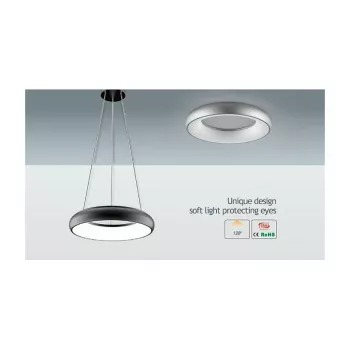 Synergy 21 LED lubinis šviestuvas Donut nw sidabrinis 25 W