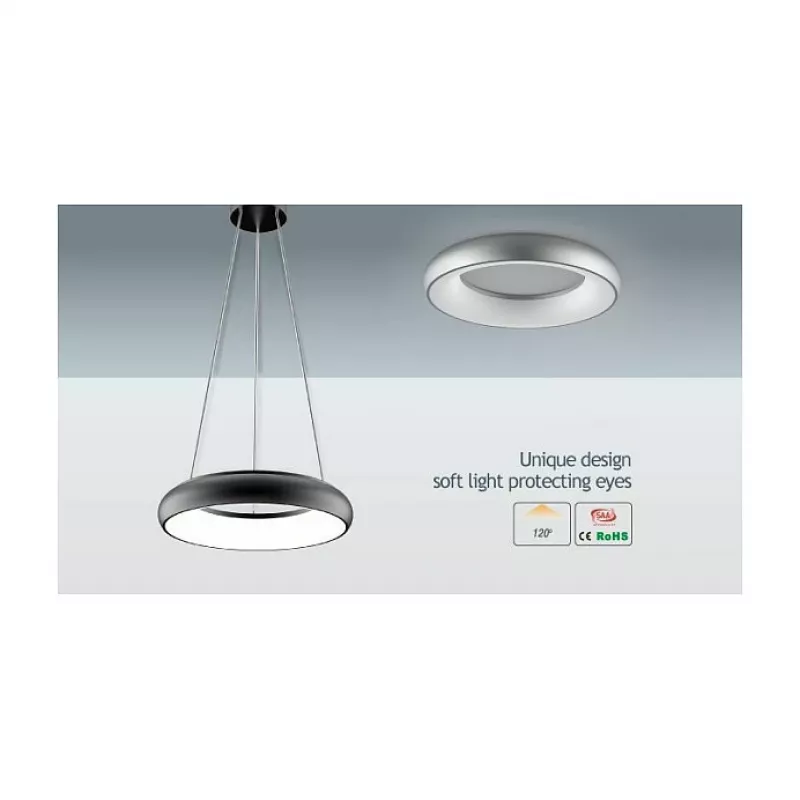 Synergy 21 LED lubinis šviestuvas Donut nw sidabrinis 25 W