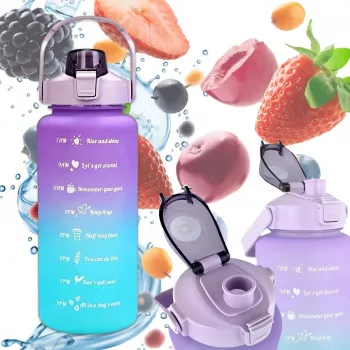 Extralink Motyvacinis Butelis, Vandens Butelis, 2000ml, Violetinė-Mėlyna, BUT-992