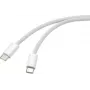 Renkforce USB-C® laidas, USB-C® kištukas – USB-C® kištukas, 1.00 m, baltas, vytos poros, RF-6056882