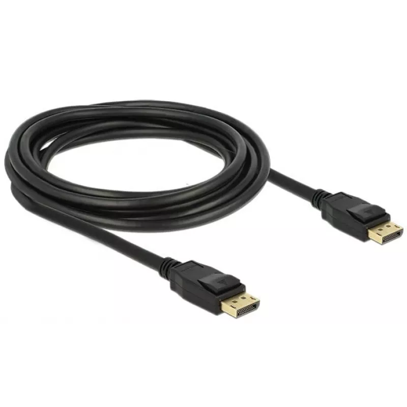 Delock DisplayPort kabelis, DisplayPort (M) į DisplayPort (M), 3 m, su užraktu, juodas