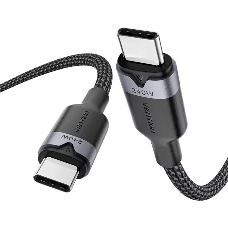 USB-C į USB-C 2.0 Vention 3.1 5A 240W 2m juodas laidas