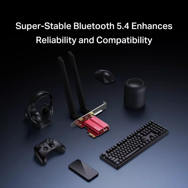PCIe triju dažnių juostų WiFi 7 adapteris MERCUSYS MA47BE