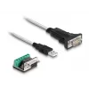 DeLOCK 63465 USB 2.0 į RS-422/RS-485 adapterinis kabelis 1,8 m, juodas/skaidrus