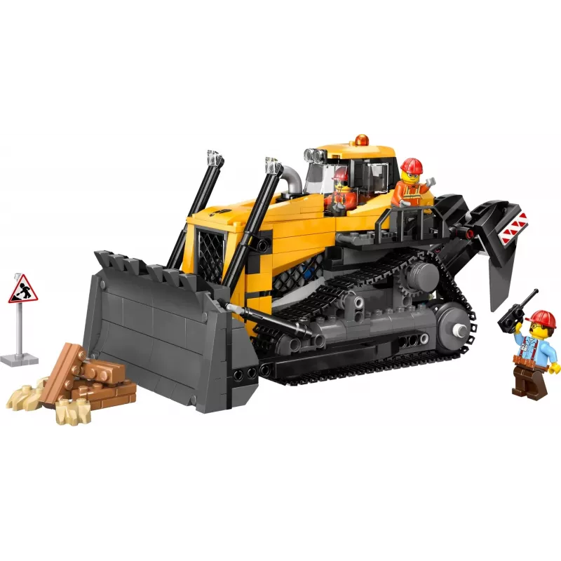 LEGO City 60466 Geltonas buldozeris su priekiniu krautuvu, konstruktorius, 682 detalės, 3 figūrėlės, nuo 8 metų