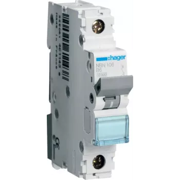 Automatinis jungiklis Hager NBN106 1P, 6 A, 50–60 Hz, 17,5 mm pločio