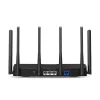 Stalininis maršrutizatorius MERCUSYS MR47BE — triju juostų „Wi‑Fi 7“ (2,4/5/6 GHz), 9300 Mbps, 3× RJ‑45, 2,5GbE, 6 išorinių antenų