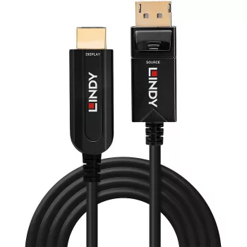 Lindy 10m Hibridinis šviesolaidinis DisplayPort 1.2 į HDMI 18G laidas