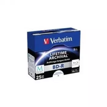Verbatim M-Disc 5x BD-R 25GB 4x rašalinio spausdinimo paviršiumi, Jewel Case
