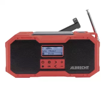 Albrecht DR 112 DAB+ lauko radijas su sukimosi rankena, UKW, SOS, žibintuvėlis, saulės baterija, PowerBank (27911)