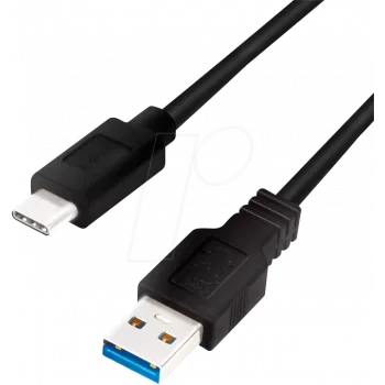 Logilink USB laidas - USB A (kištukas) į USB-C (kištukas) abipusis - USB 3.2 Gen 1 - 3 A - 2 m - Juodas (CU0170)