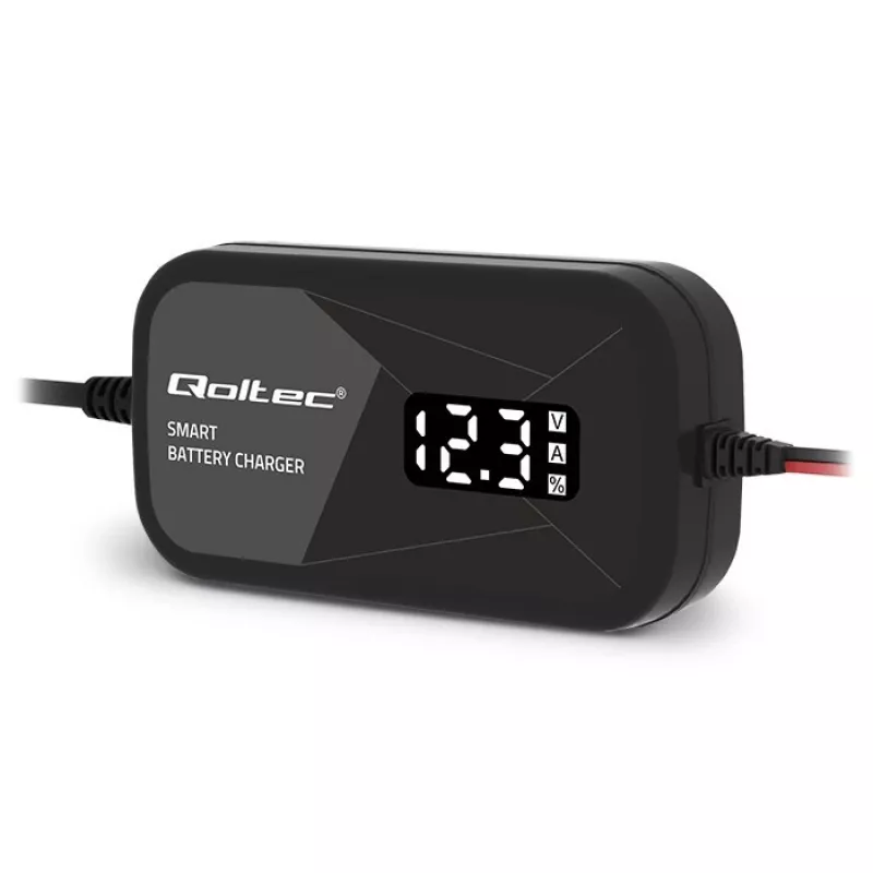 Akumuliatoriaus įkroviklis QOLTEC 52492 12V 2A su mikroprocesoriniu valdymu ir regeneravimo funkcija