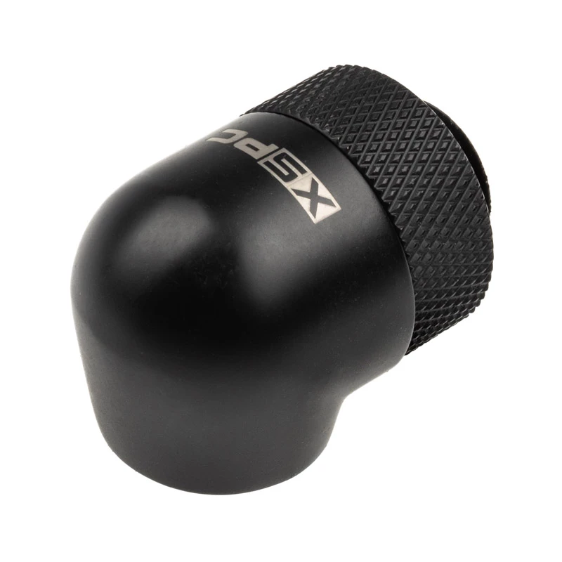 Adapteris 90° G1/4 colio išorinis į G1/4 colio vidinį pasukamas, XSPC, juodos spalvos, 4 vnt. pakuotė
