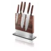 Magnetinis peilių stovas GEFU 13958 Guard – nerūdijantis plienas ir riešutmedis, 90×250×256 mm