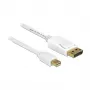 DELOCK Laidas mini DisplayPort kištukas > DisplayPort kištukas 7,0 m Baltas