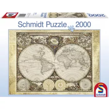 Dėlionė Schmidt Spiele 58178 – 2000 dalių žemėlapio tema