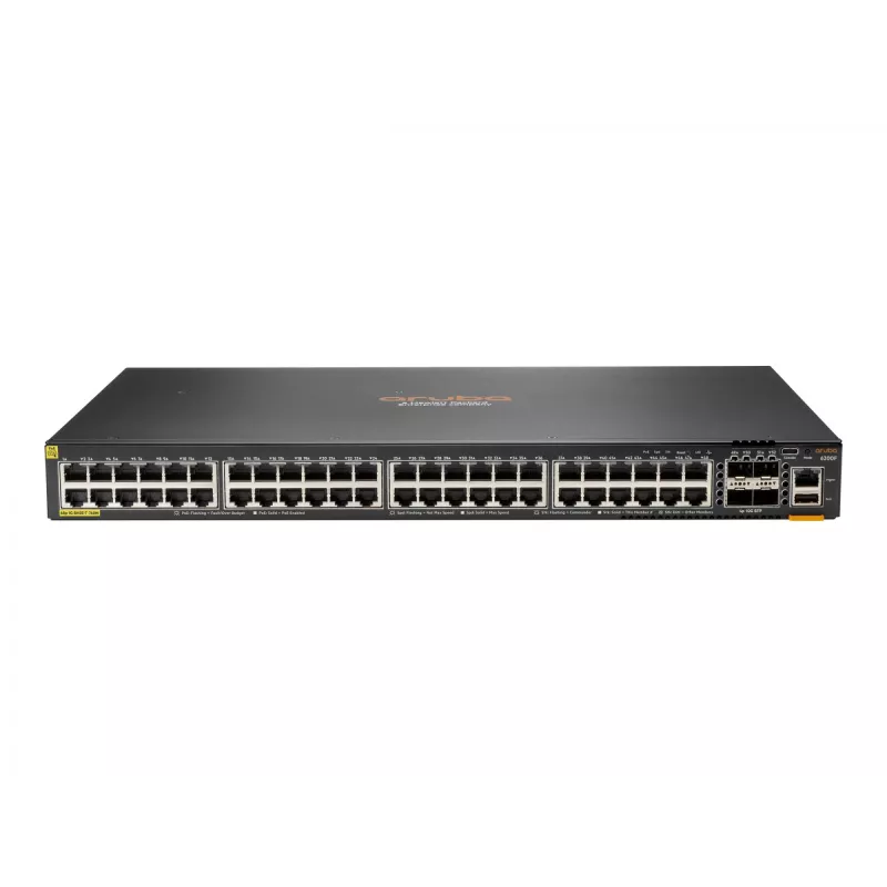 Hewlett Packard Enterprise HPE Aruba Networking CX 6200F 48G Class4 PoE 4SFP+ 740W jungiklis - valdomas L3 - 48 x 10/100/1000 (PoE+) + 4 x 1G SFP+
