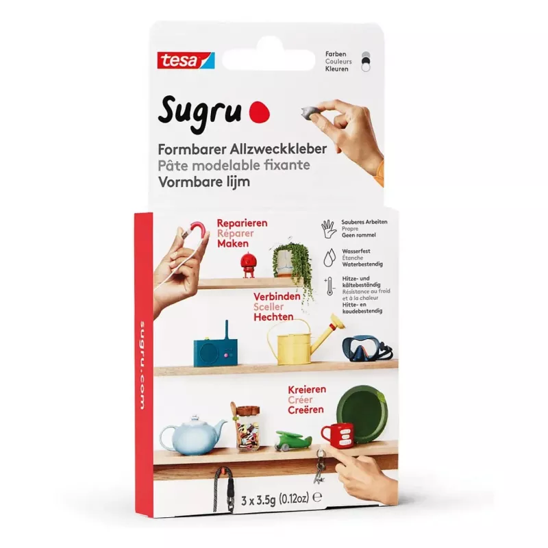 Tesa Sugru formuojami visų paskirčių klijai 3 vnt. juodi