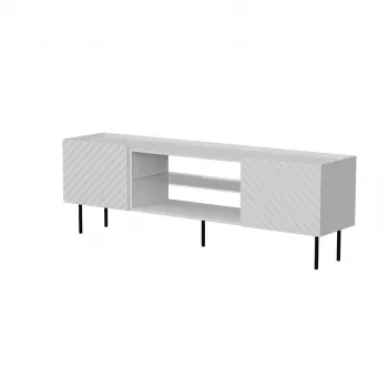 Stalvė televizoriui cama meble LUCCA 180x40x59 cm, balta medžio drožlių plokštės viršus, baltas rėmas