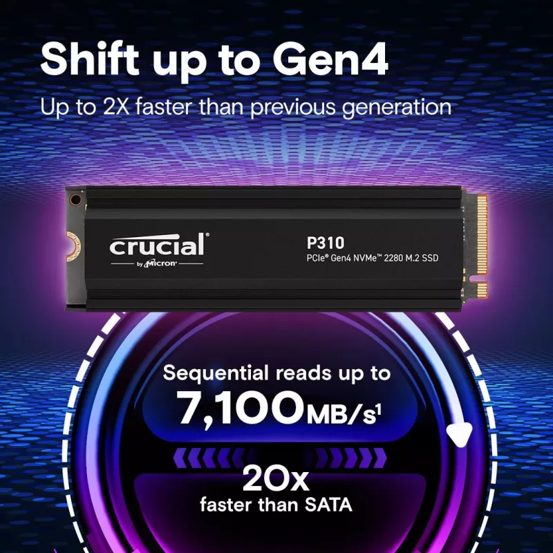 Crucial P310 1 TB M.2 PCI Express 4.0 NVMe SSD diskas