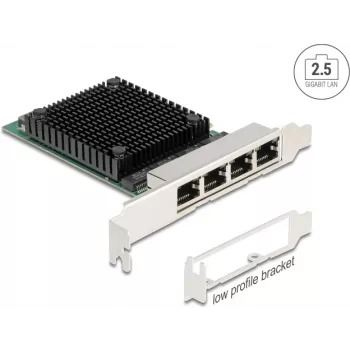 Tinklo plokštė DELOCK PCI Express x4 2.5 Gigabit LAN su 4x RJ45 prievadais
