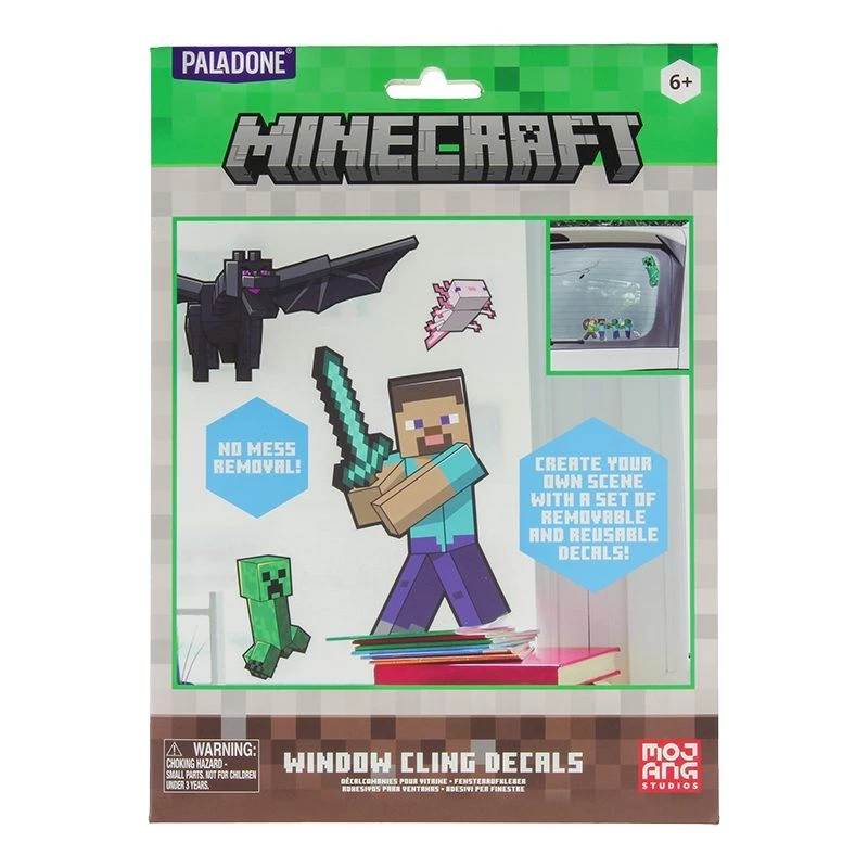 Lipnūs langų dekorai Paladone Minecraft PP13105MCF – daugkartiniai lipdukai be klijų