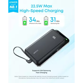Anker Zolo A110EH11 20000 mAh 22.5W USB-C nešiojamas powerbankas, juodas