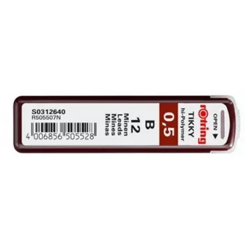 Rotring polimeriniai grafito šerdys B 0.5 mm S0312640