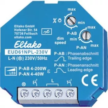 Universalus reguliatorius-jungiklis ELTAKO EUD61NPL-230V (61100832), minimali apkrova 4 W