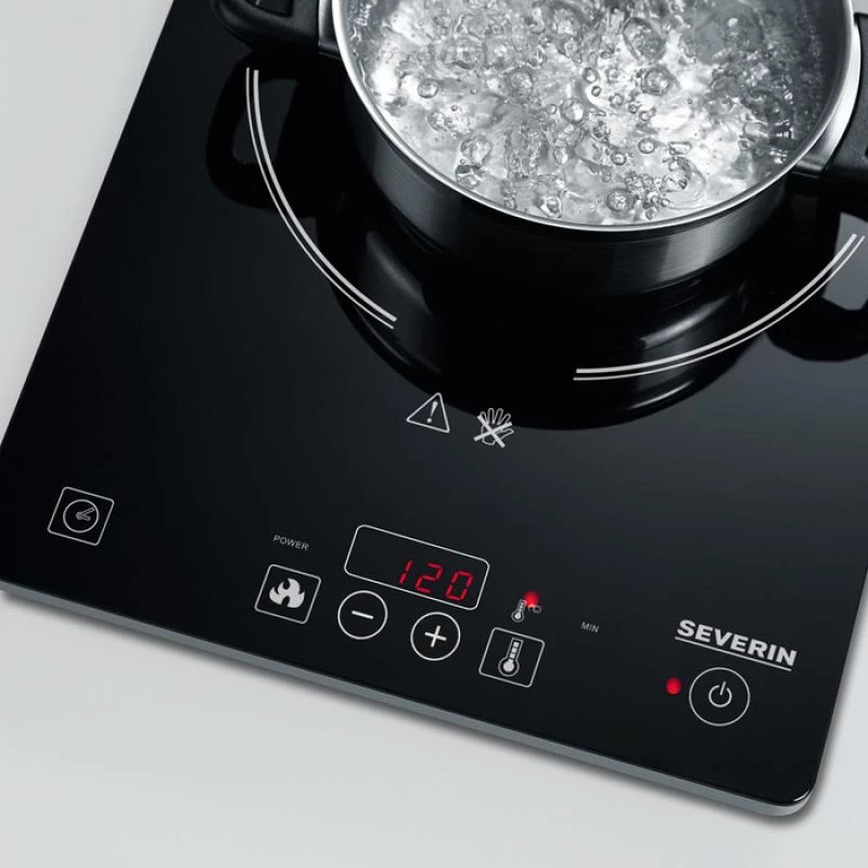 Severin KP 1071 juoda stalviršinė indukcinė kaitlentė 1 zona