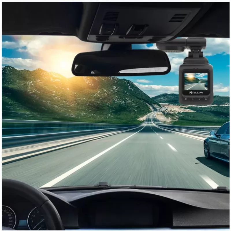 Vaizdo registratorius Tellur Dash Patrol DC2 FullHD 1080P GPS juodas