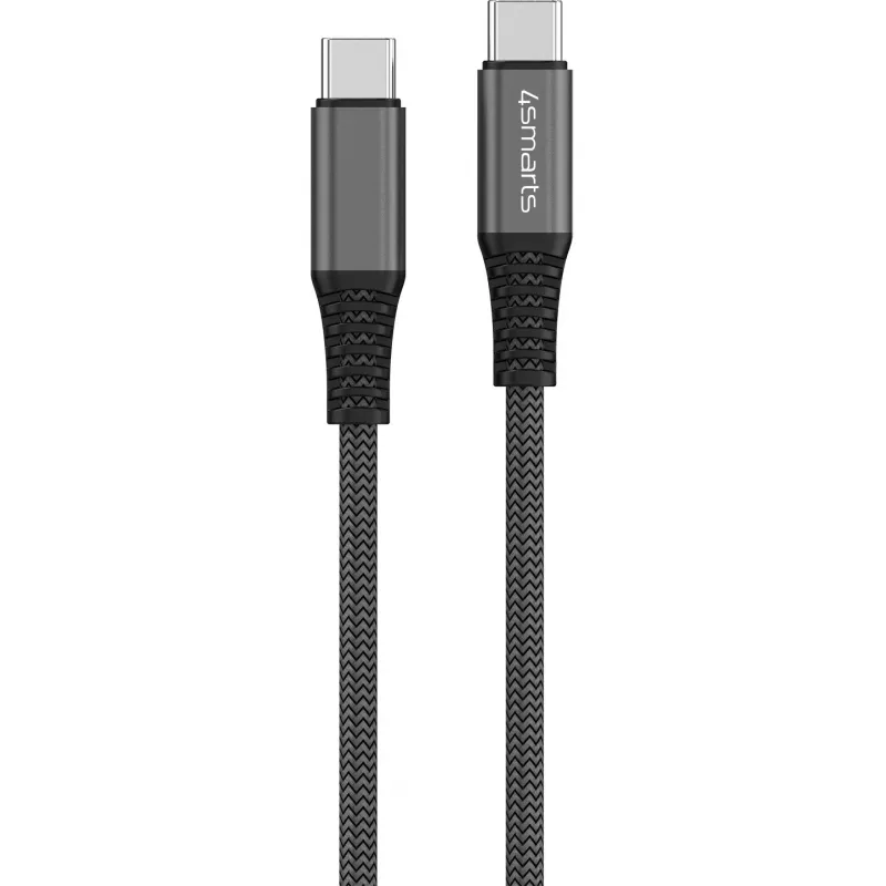 4smarts PremiumCord USB-C laidas – USB-C (M) į USB-C (M) – USB 2.0 – 20 V – 5 A – 1,5 m – 100 W – juoda