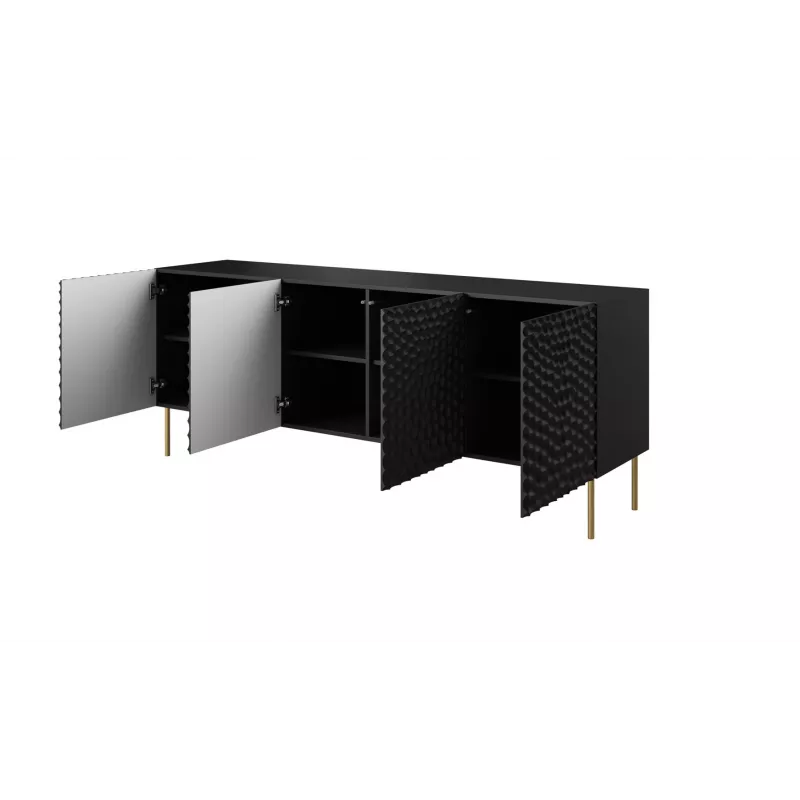 HOLE komoda 190x40,5x74,5 cm matinė juoda