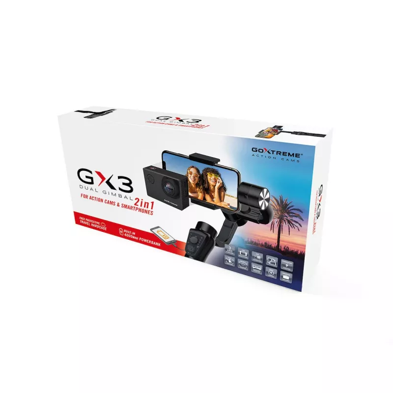 GoXtreme GX3 3 ašių gimbalinis stabilizatorius, lengvas rankinis modelis kameroms ir veiksmo kameroms