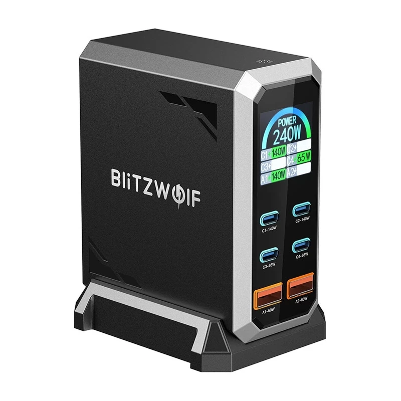Blitzwolf BW-S31 6 prievadų tinklo įkroviklis 2xUSB-A, 4xUSB-C, PD, 240 W